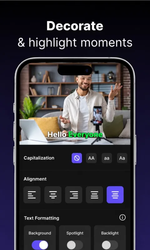Caption decoration screenshot