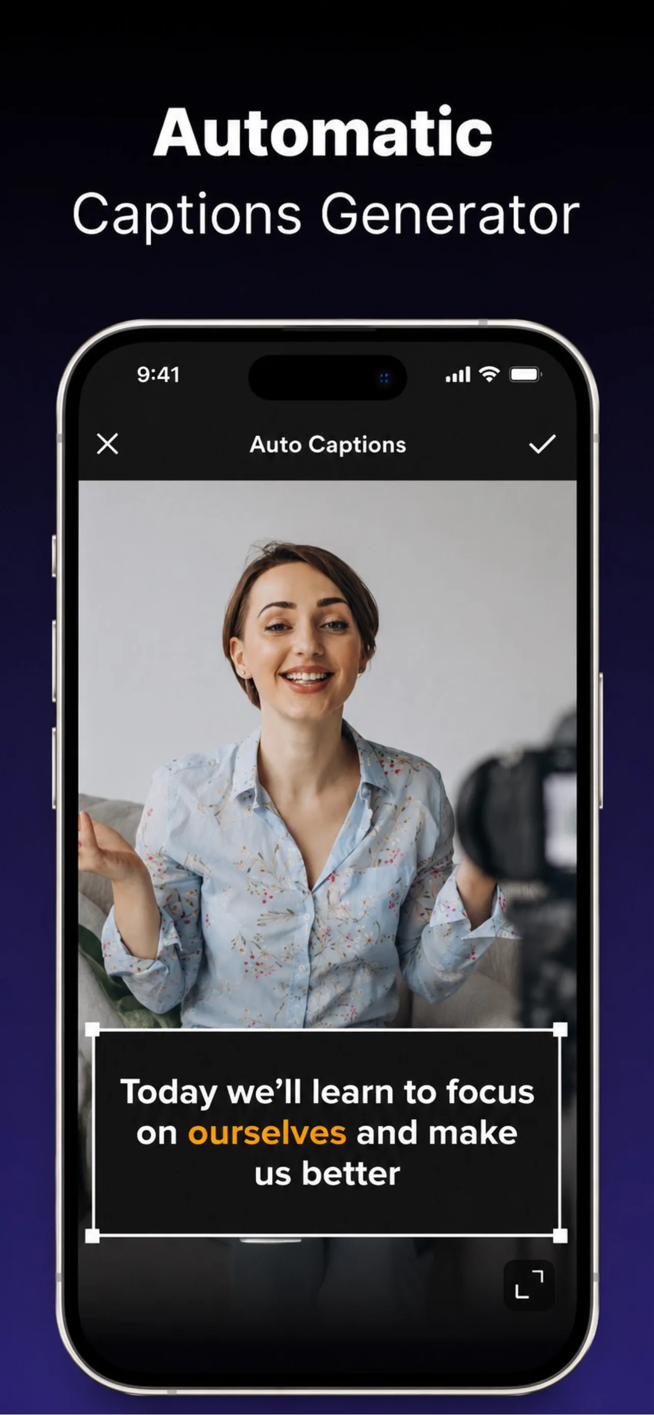 Auto Captions automatic captions generator screenshot