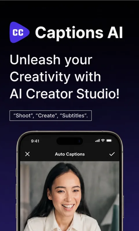 Auto Captions AI creator studio screenshot