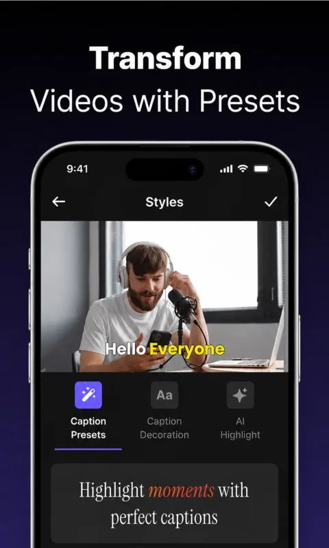 Caption preset screenshot